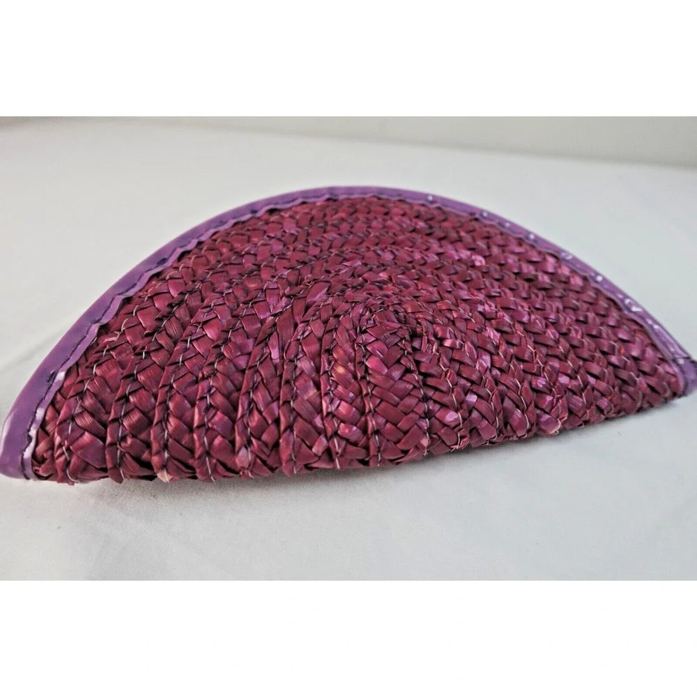 Clutch‎ Bag Purse Zip Closure Handmade Vintage Spring Summer Boho Straw Artsy